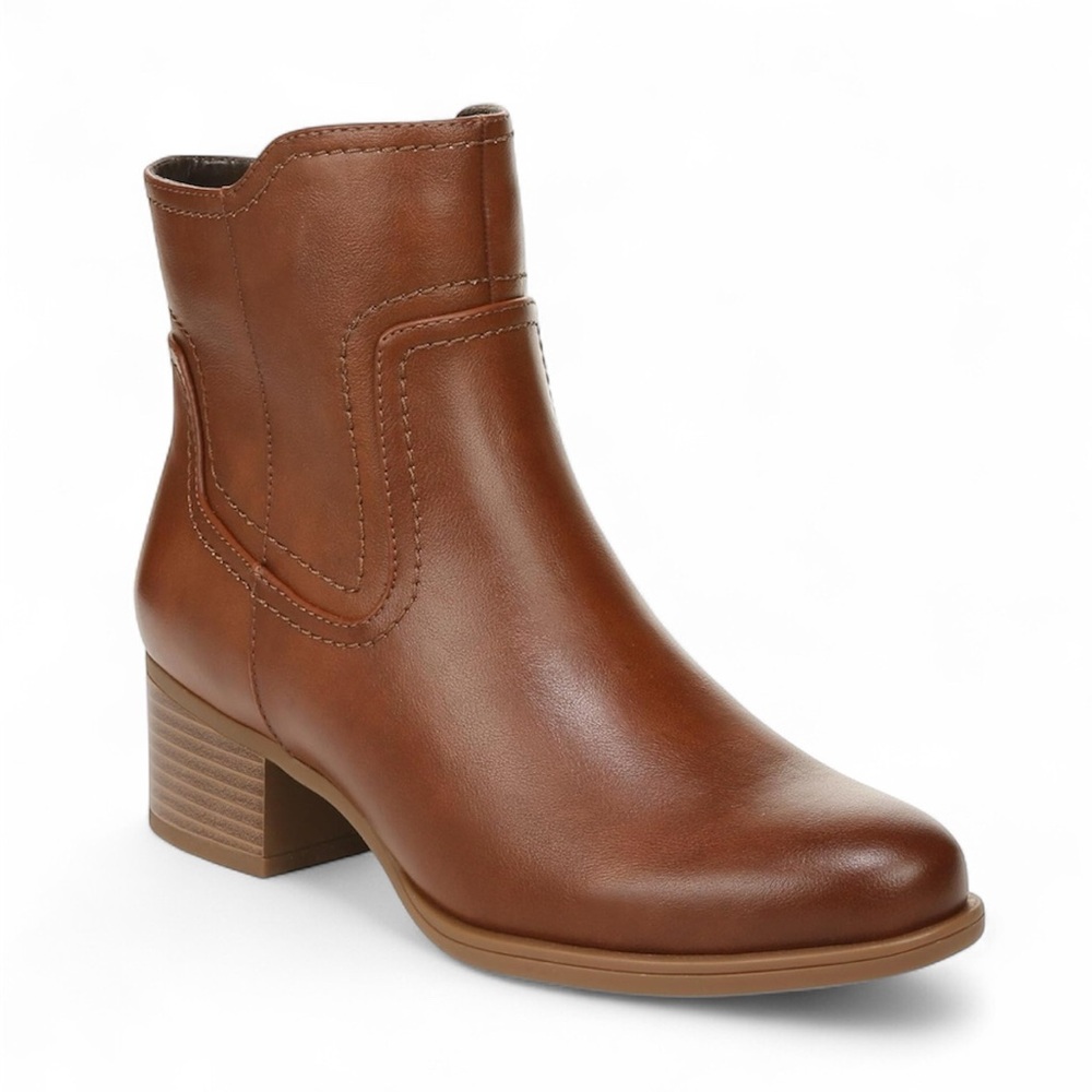 Naturalizer Kelby Zip Up Ankle Boots Cider Spice Wide Size